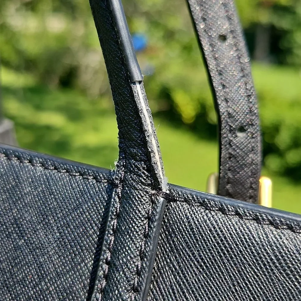 Tory Burch Emerson Black Saffiano Leather Tote Bag